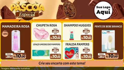 Modelo de TV para TV Horizontal com o tema Páscoa Especial para Bebês