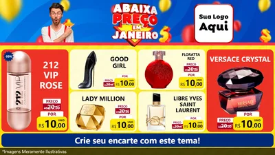 Modelo de TV para TV Horizontal com o tema Abaixa Preço em Janeiro para Perfumes