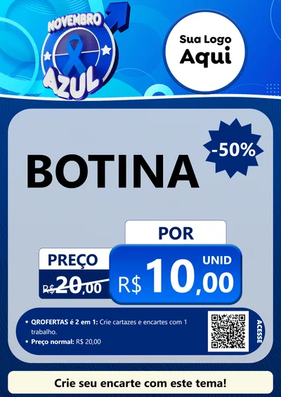Modelo de Cartaz para Cartaz A4 Vertical com o tema Novembro Azul para Agropecuária