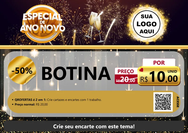Modelo de Cartaz para Cartaz A4 Horizontal com o tema Especial de Ano Novo para Agropecuária