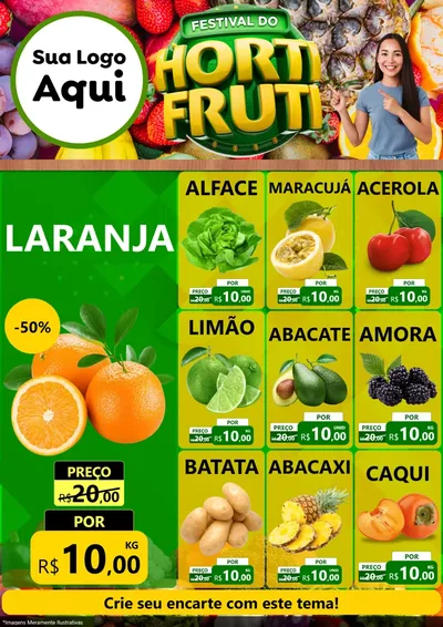 Modelo de Encarte para Encarte A4 Vertical com o tema Festival do Hortifrúti para Hortifrúti