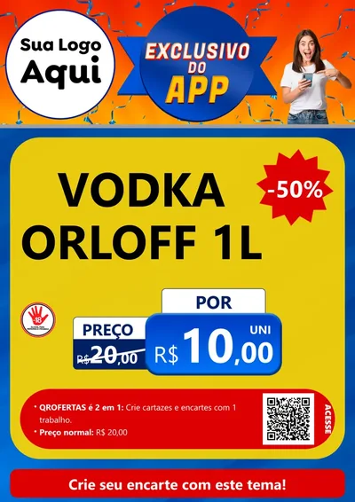 Modelo de Cartaz para Cartaz A4 Vertical com o tema Exclusivo do Aplicativo para Distribuidora de bebidas