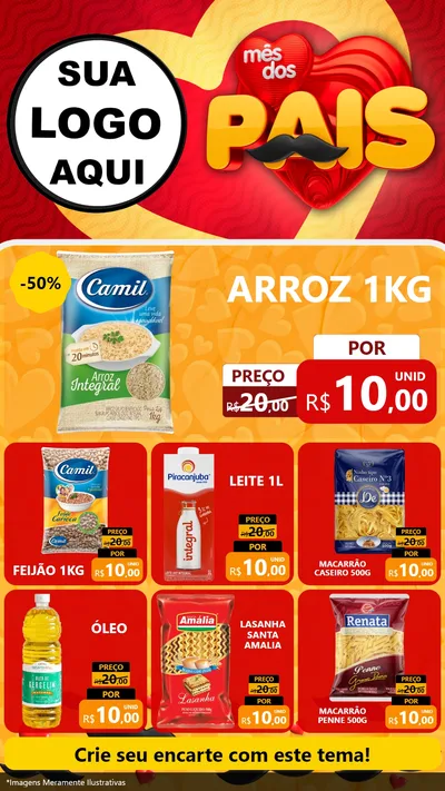 Modelo de Rede Social para Stories com o tema Mês Dos Pais para Supermercado