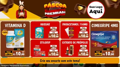 Modelo de TV para TV Horizontal com o tema Páscoa Premiada para Farmácia