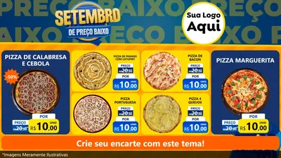 Modelo de TV para TV Horizontal com o tema Setembro De Preço Baixo para Pizzaria