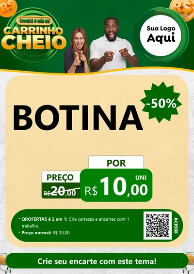 Modelo de Cartaz para Cartaz A4 Vertical com o tema Carrinho Cheio para Agropecuária