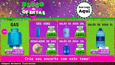 Modelo de TV para TV Horizontal com o tema Bloco de Ofertas para Água e gás