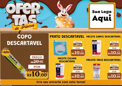 Modelo de Encarte para Encarte A4 Horizontal com o tema Ofertas de Páscoa para Embalagens