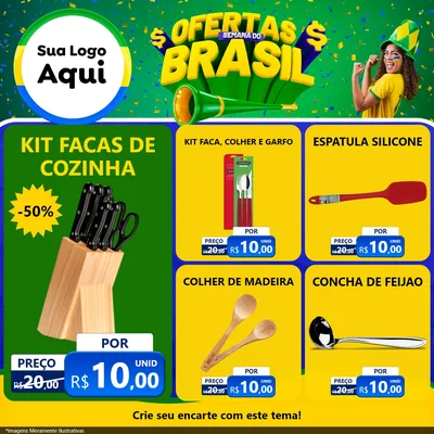 Modelo de Rede Social para Feed Facebook com o tema Ofertas Semana do Brasil para Utilidades Domésticas