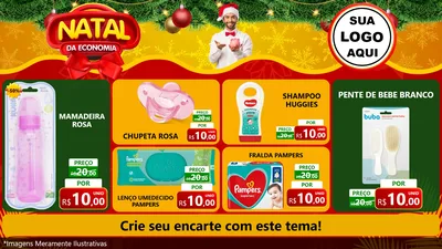 Modelo de TV para TV Horizontal com o tema Natal da Economia para Bebês