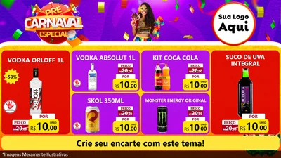 Modelo de TV para TV Horizontal com o tema Pré-Carnaval Especial para Distribuidora de bebidas