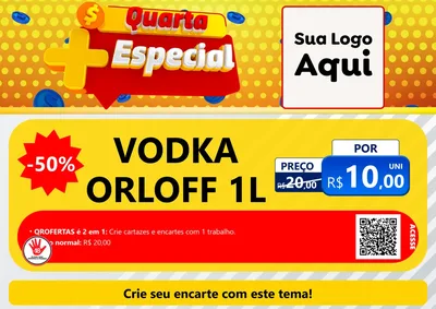 Modelo de Cartaz para Cartaz A4 Horizontal com o tema Quarta Mais Especial para Distribuidora de bebidas