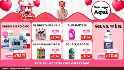Modelo de TV para TV Horizontal com o tema Mês da Mulher para Produtos de Limpeza