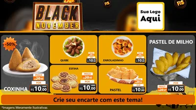 Modelo de TV para TV Horizontal com o tema Black November para Salgadaria