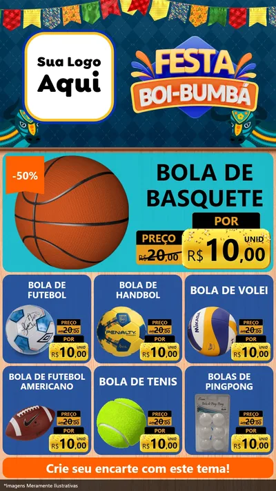 Modelo de Rede Social para Stories com o tema Festa Boi Bumbá para Artigos Esportivos