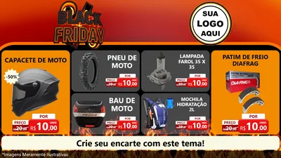 Modelo de TV para TV Horizontal com o tema Black Friday para Moto peças