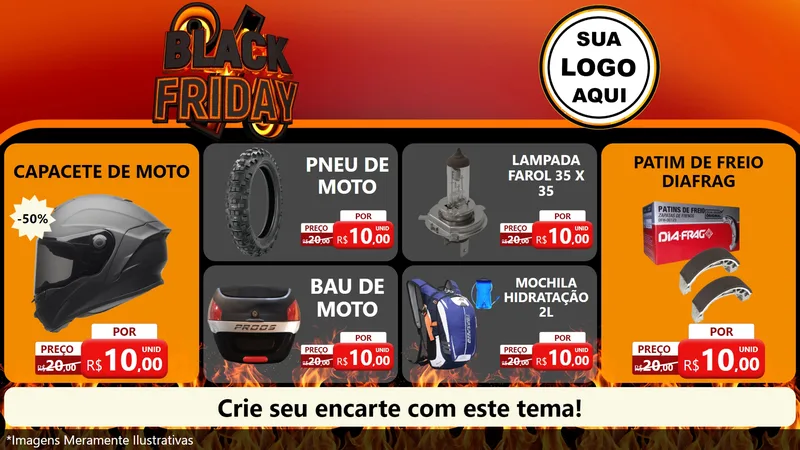 Modelo de TV para TV Horizontal com o tema Black Friday para Moto peças