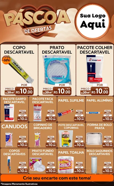 Modelo de Encarte para Encarte Grande com o tema Páscoa de Ofertas para Embalagens