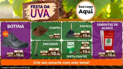 Modelo de TV para TV Horizontal com o tema Festa da Uva para Agropecuária