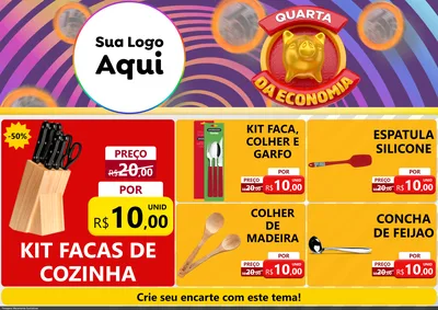Modelo de Encarte para Encarte A4 Horizontal com o tema Quarta da Economia para Utilidades Domésticas