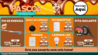 Modelo de TV para TV Horizontal com o tema Páscoa Fantástica para Materiais Elétricos