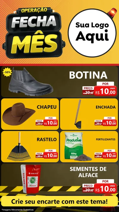 Modelo de TV para TV Vertical com o tema Operação Fecha Mês para Agropecuária
