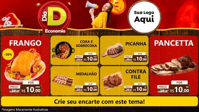 Modelo de TV para TV Horizontal com o tema Dia D Economia para Assados
