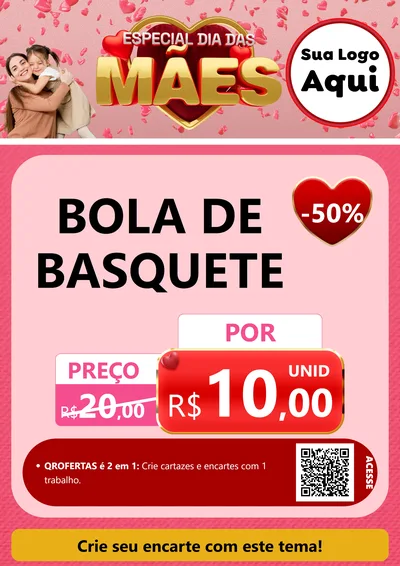 Modelo de Cartaz para Cartaz A4 Vertical com o tema Especial Dia Das Mães para Artigos Esportivos