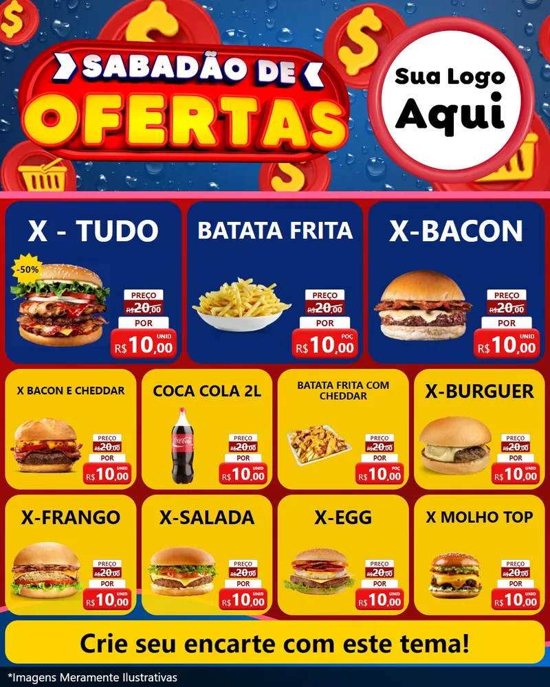 Modelo de Rede Social para Feed Instagram com o tema Sabadão de Ofertas para Hamburgueria