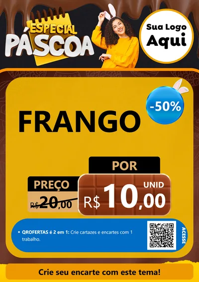Modelo de Cartaz para Cartaz A4 Vertical com o tema Especial Páscoa para Assados
