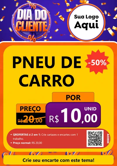 Modelo de Cartaz para Cartaz A4 Vertical com o tema Dia do Cliente para Auto peças