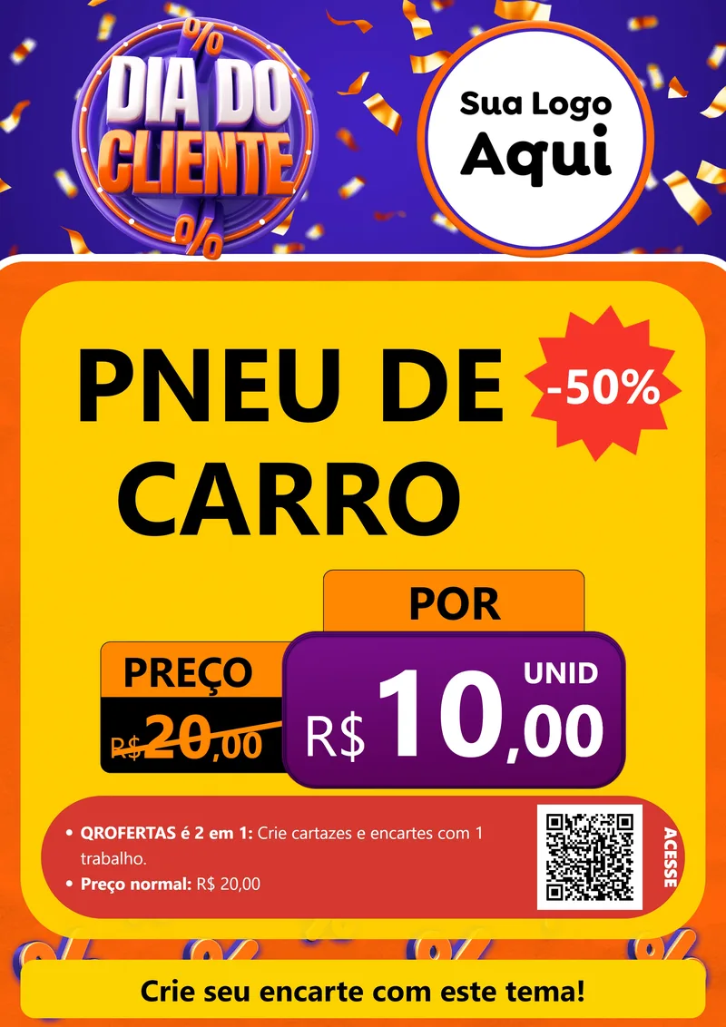 Modelo de Cartaz para Cartaz A4 Vertical com o tema Dia do Cliente para Auto peças