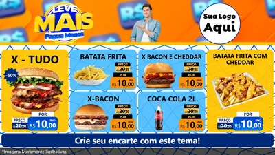 Modelo de TV para TV Horizontal com o tema Leve Mais, Pague Menos para Hamburgueria