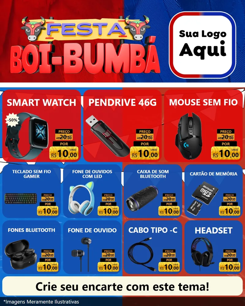 Modelo de Rede Social para Feed Instagram com o tema Festa Boi Bumbá para Informática