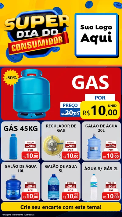 Modelo de Rede Social para Stories com o tema Super Dia do Consumidor para Água e gás