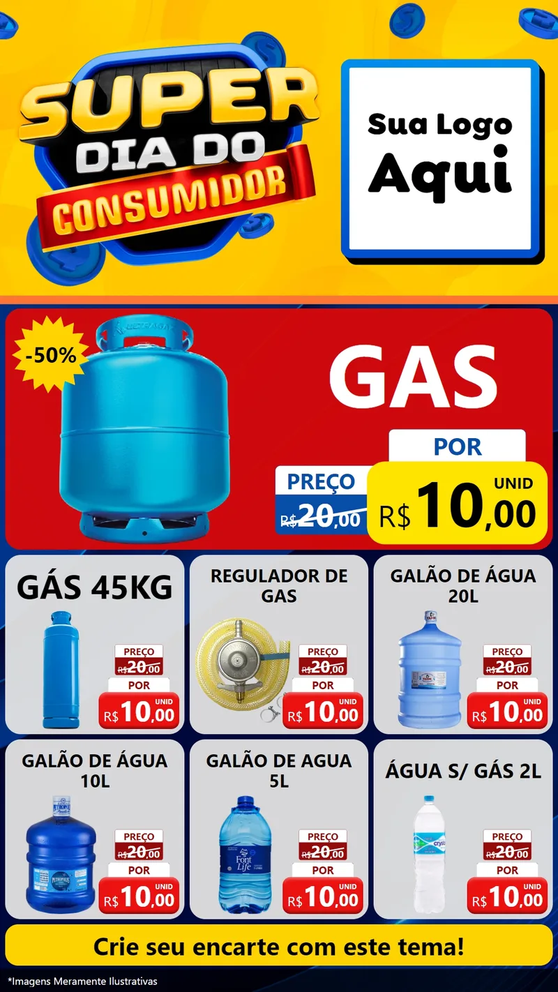 Modelo de Rede Social para Stories com o tema Super Dia do Consumidor para Água e gás