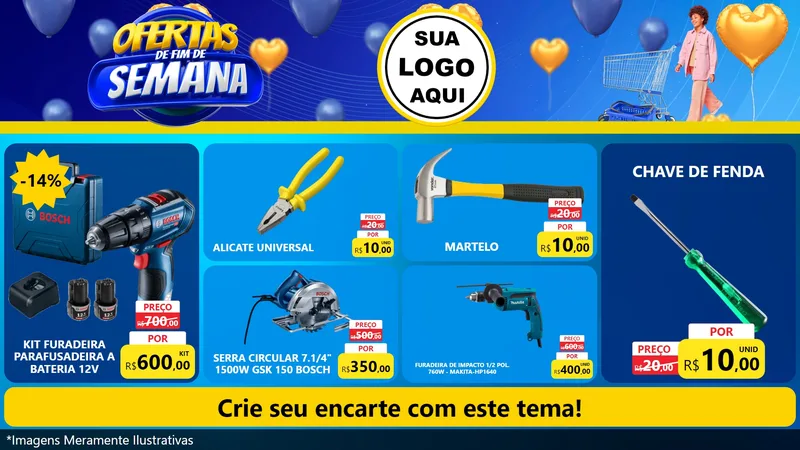 Modelo de TV para TV Horizontal com o tema Ofertas de Fim de Semana para Maquinas e Ferramentas