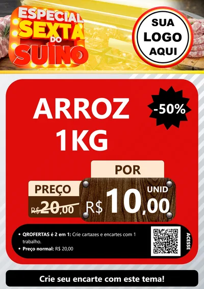 Modelo de Cartaz para Cartaz A4 Vertical com o tema Especial Sexta do Suíno