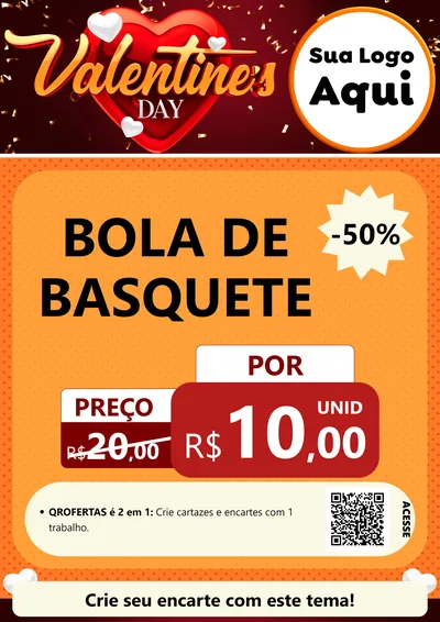 Modelo de Cartaz para Cartaz A4 Vertical com o tema Valentine's Day para Artigos Esportivos