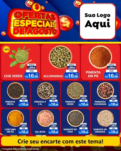 Modelo de Rede Social para Feed Instagram com o tema Ofertas Especiais de Agosto para Produtos Naturais