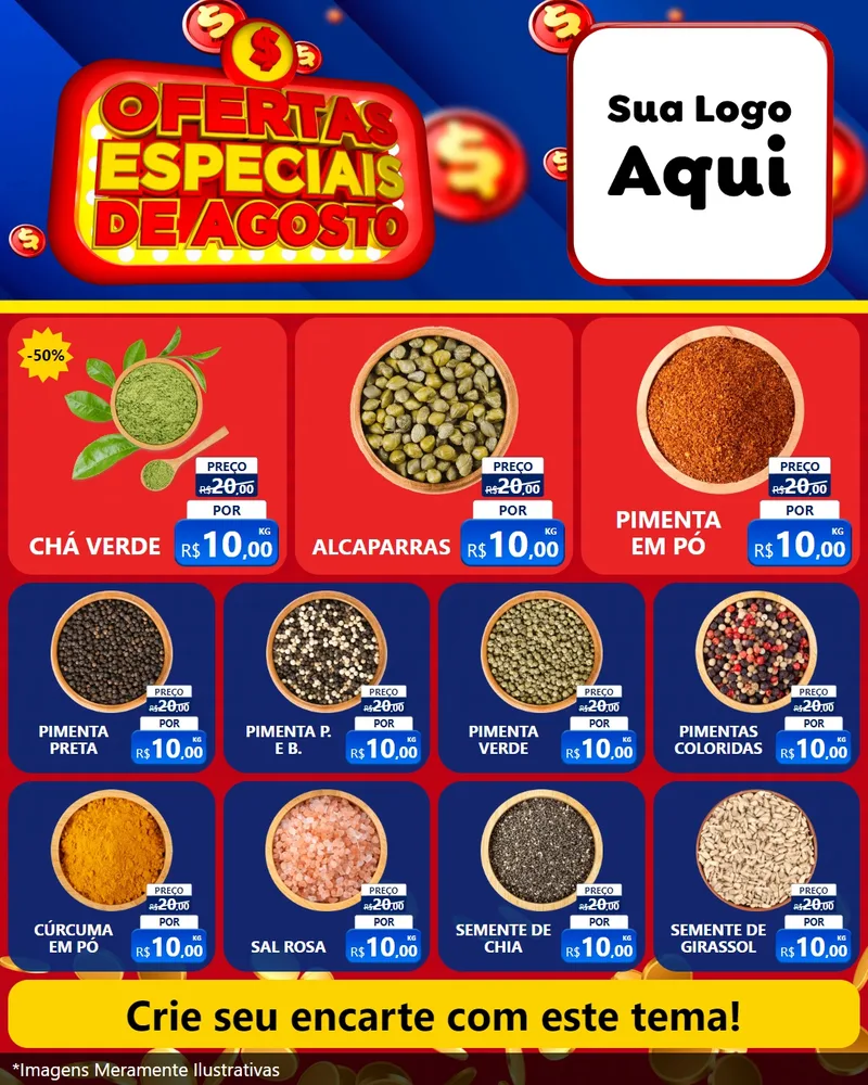 Modelo de Rede Social para Feed Instagram com o tema Ofertas Especiais de Agosto para Produtos Naturais