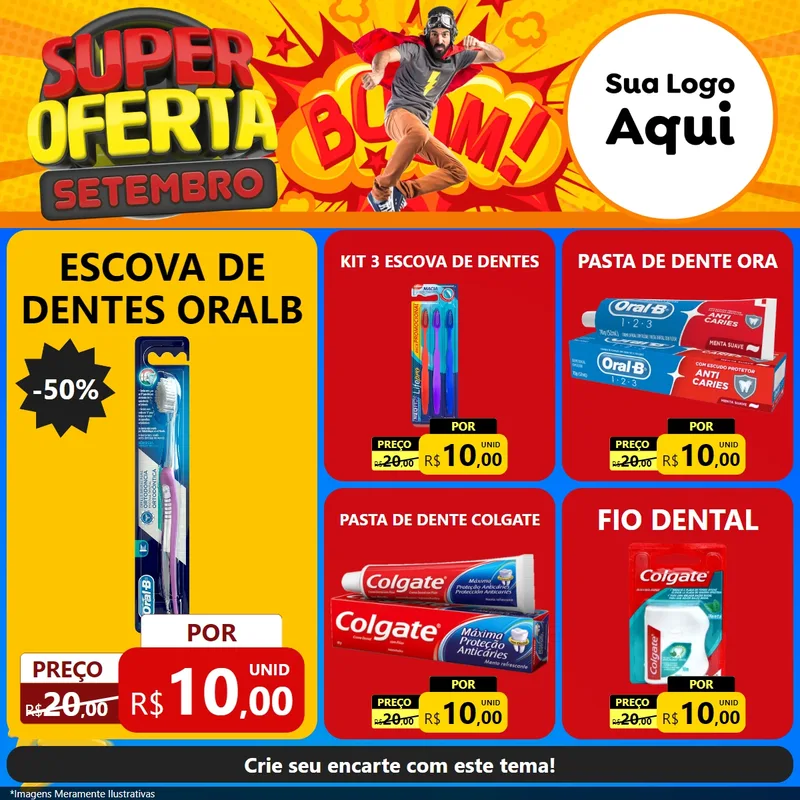 Modelo de Rede Social para Feed Facebook com o tema Super Oferta Setembro para Higiene Pessoal