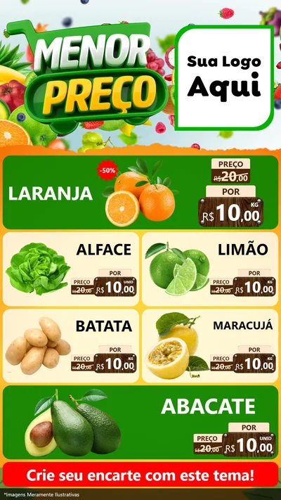 Modelo de TV para TV Vertical com o tema Menor Preço para Hortifrúti
