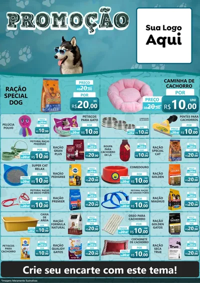 Modelo de Encarte para Encarte A4 Vertical com o tema Promoção - Pet Shop para Pet Shop