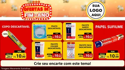 Modelo de TV para TV Horizontal com o tema Ofertas de Fim de Ano para Embalagens