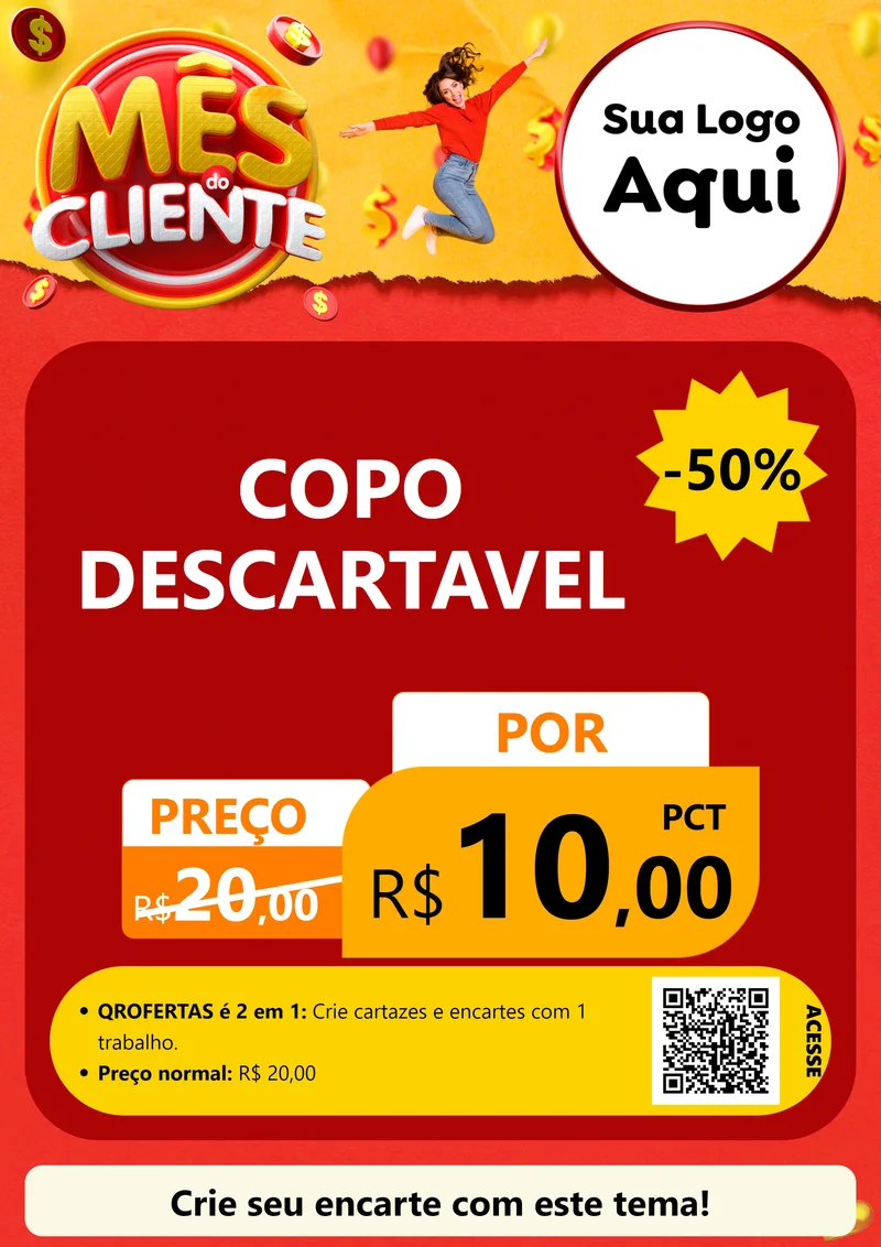 Modelo de Cartaz para Cartaz A4 Vertical com o tema Mês do Cliente para Embalagens