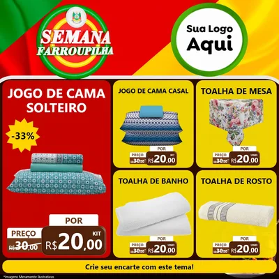 Modelo de Rede Social para Feed Facebook com o tema Semana Farroupilha para Cama, Mesa e Banho