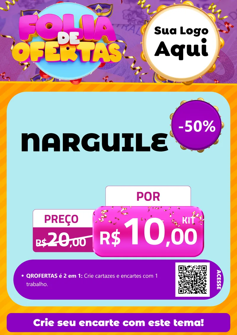 Modelo de Cartaz para Cartaz A4 Vertical com o tema Folia de Ofertas para Tabacaria