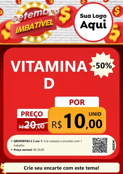 Modelo de Cartaz para Cartaz A4 Vertical com o tema Setembro Imbatível para Farmácia
