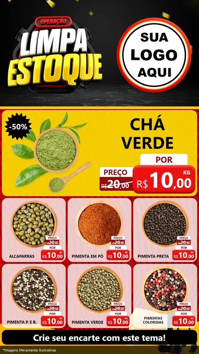 Modelo de Rede Social para Stories com o tema Operação Limpa Estoque para Produtos Naturais